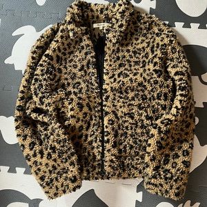 Leopard print madewell bomber jacket